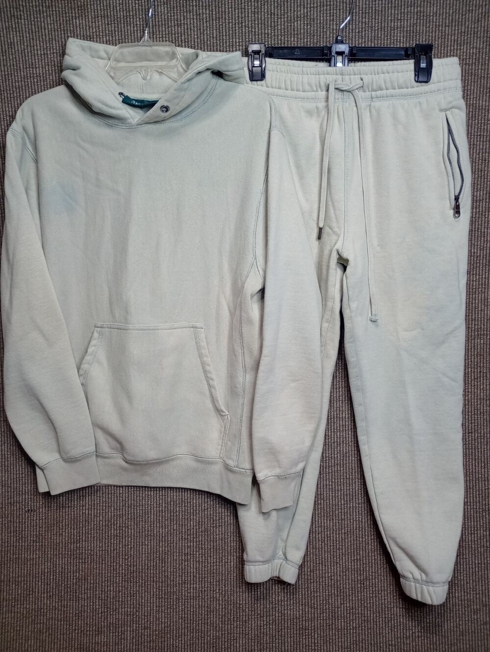 Copied - Maison Article minimalist fleece tracksuit Sweat Suit pale stone M